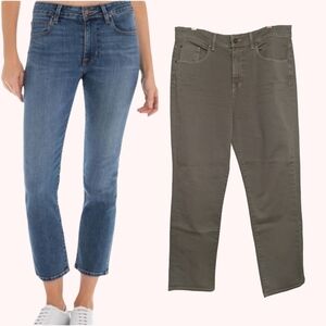 FIDELITY DENIM Cher Crop Jeans Size 31 In Karma Twill Sage Green